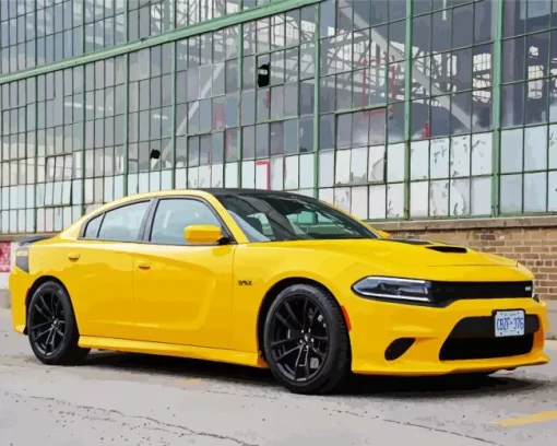 Yellow Dodge Charger Daytona 392 Diamond Painting