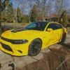 Yellow Dodge Charger Daytona Diamond Painting