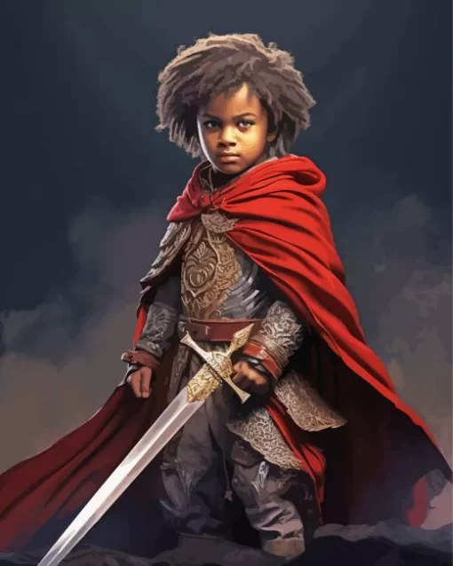 African Warrior Boy Diamond Painting