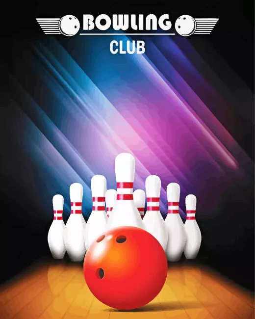 Bowling Club Illustration Poster Diamond Paintings Bowling Club Illustration Poster Diamond Painting