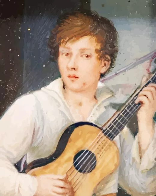 Boy with guitar art Diamond By Numbers Boy With Guitar Art Diamond Painting