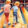 Boys Playing Bowling Diamond Painting