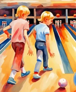 Boys Playing Bowling Diamond Painting