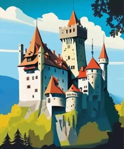 Bran Castle Romania Poster Diamond Painting