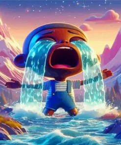 Cartoon Boy Crying Diamond Painting