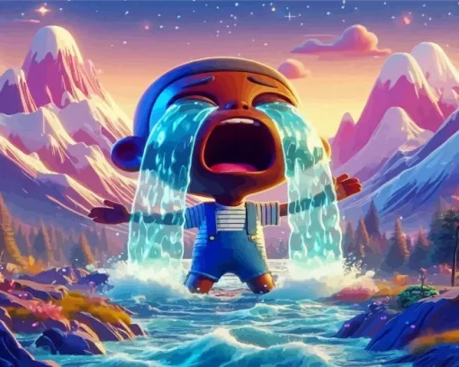 Cartoon Boy Crying Diamond Painting