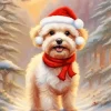 Christmas Maltipoo Dog Diamond Painting