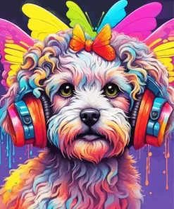 Colorful Maltipoo Dog Diamond Painting
