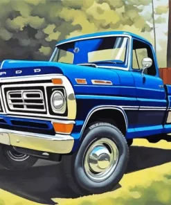 Dark Blue Truck Diamond Painting