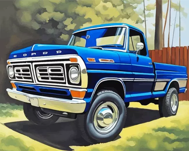 Dark blue truck Diamond Paints Dark Blue Truck Diamond Painting