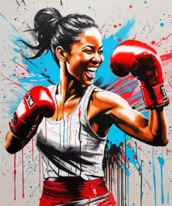 Female Boxer Art Diamond Painting