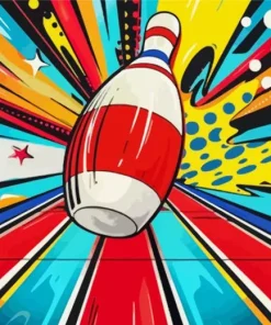 Illustration Bowling Pin Diamond Painting