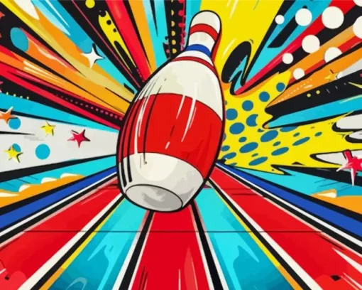 Illustration Bowling Pin Diamond Painting