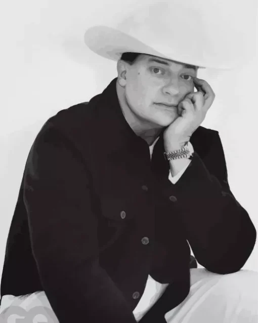 Monochrome Brendan Fraser Diamond Painting