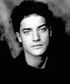 Monochrome Young Brendan Fraser Diamond Painting