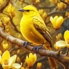 Yellow Bird On Branch Diamond Painting