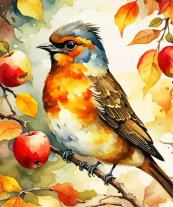Aesthetic Fall Bird Diamond Painting