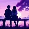 Anime Boy And Girl Silhouette Diamond Painting