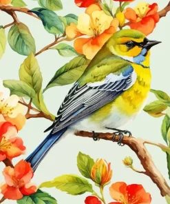 Bird On Branch Diamond Painting