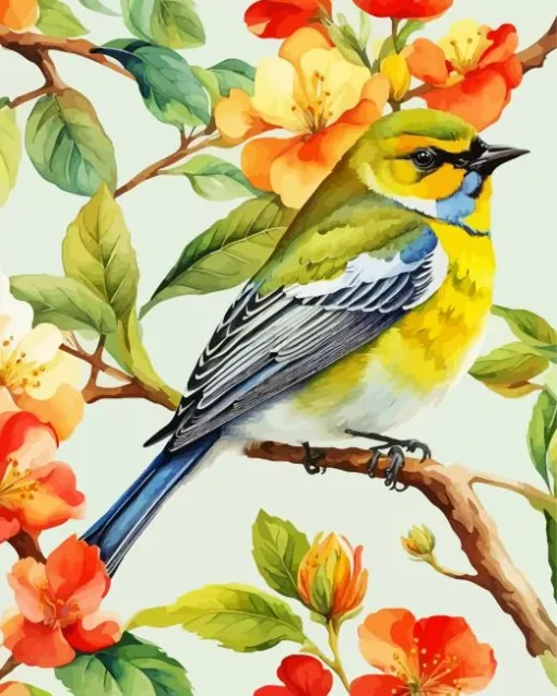 Bird On Branch Diamond Painting