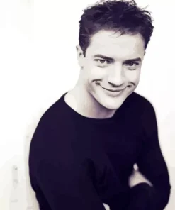 Black And White Brendan Fraser Diamond Painting