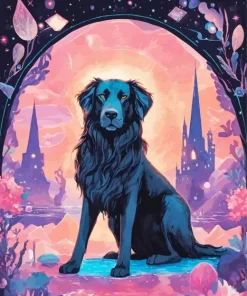 Black Irish Setter Dog Diamond Painting