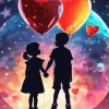 Boy And Girl Silhouette Diamond Painting