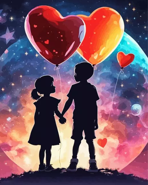 boy and girl silhouette Diamond Dotz Boy And Girl Silhouette Diamond Painting