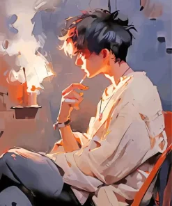 Boy Smoking Art Diamond Painting