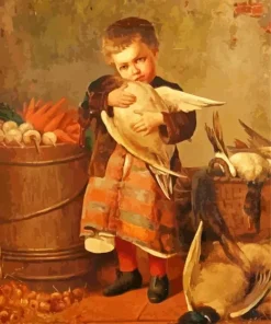 Boy With Goose Art Diamond Painting