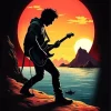 Boy With Guitar Silhouette Diamond Painting