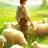 Boy With Sheep Diamond Painting