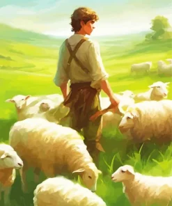 Boy With Sheep Diamond Painting
