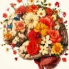 Brain With Flowers Diamond Painting