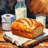 Bread And Milk Art Diamond Painting