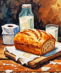 Bread And Milk Art Diamond Painting