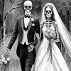 Bride And Groom Skulls Diamond Painting