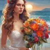 Bride Holding Flowers Diamond Painting