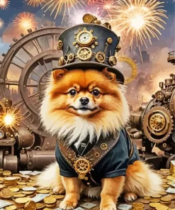 Cyberpunk Pomeranian Diamond Painting
