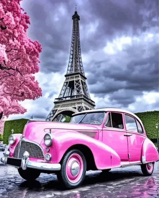 Eiffel Tower Car Diamond Painting