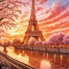 Eiffel Tower Sunset Art Diamond Painting