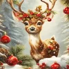 Elk Christmas Snow Diamond Painting