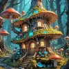Enchanted Forest House Art Diamond Painting