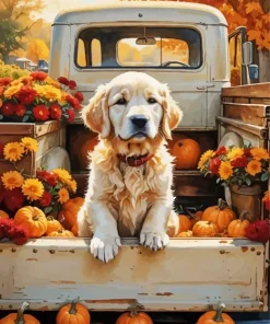 English Golden Retriever Art Diamond Painting