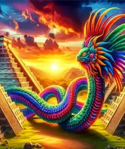 Feathered Serpent Diamond Painting