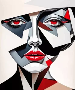 Female Cubist Face Diamond Painting
