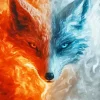 Fire And Ice Fox Art Diamond Painting