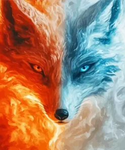 Fire And Ice Fox Art Diamond Painting