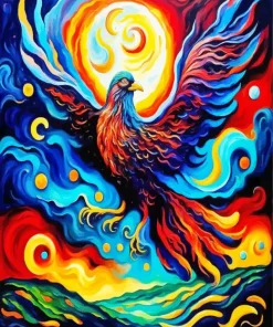 Fire And Water Phoenix Diamond Painting