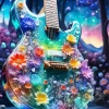 Floral Guitar Art Diamond Painting